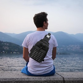 Waterproof Tackle Bag,Versatile Fishing Shoulder Storage Bag Tackle Storage Bag - Reflective Strip Tackle Sling Bag Sling Fishing Backpack for Fishing Hiking Camping