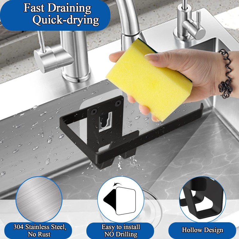 GAViA Kitchen Sink Sponge Holder - Sponge and Dish Cloth