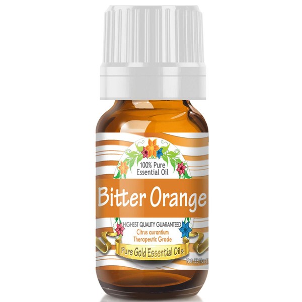 Pure Gold Essential Oils - Orange (Bitter) Essential Oil - 0.33 Fluid Ounces