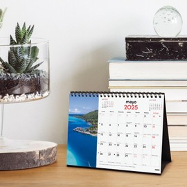 Finocam - Calendar Desktop Images to Write 2025 Month View January 2025 - December 2025 (12 months) Paradise landscapes Spanish