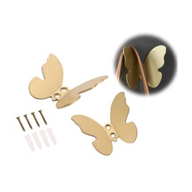 Z metnal Wall Hooks Decorative, Small Modern Gold Brass Hooks, Butterfly Bath Towel Hook, Coat Hat Hooks Robe Hooks for Entry Bedroom, Stainless Steel, Wall Mounted, 2 pcs