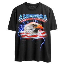 BABATEES Muddin' American Flag Truck Tshirt for Men for Mudding and 4th of July (US, Alpha, 3X-Large, Regular, Regular, America 1)