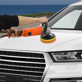 1580W Buffer Polisher Kit, Rotary Polisher with 7 Variable Speeds (500-3300 RPM), Polisher for Car Detailing for Car and Boat Polishing and Waxing (Orange)