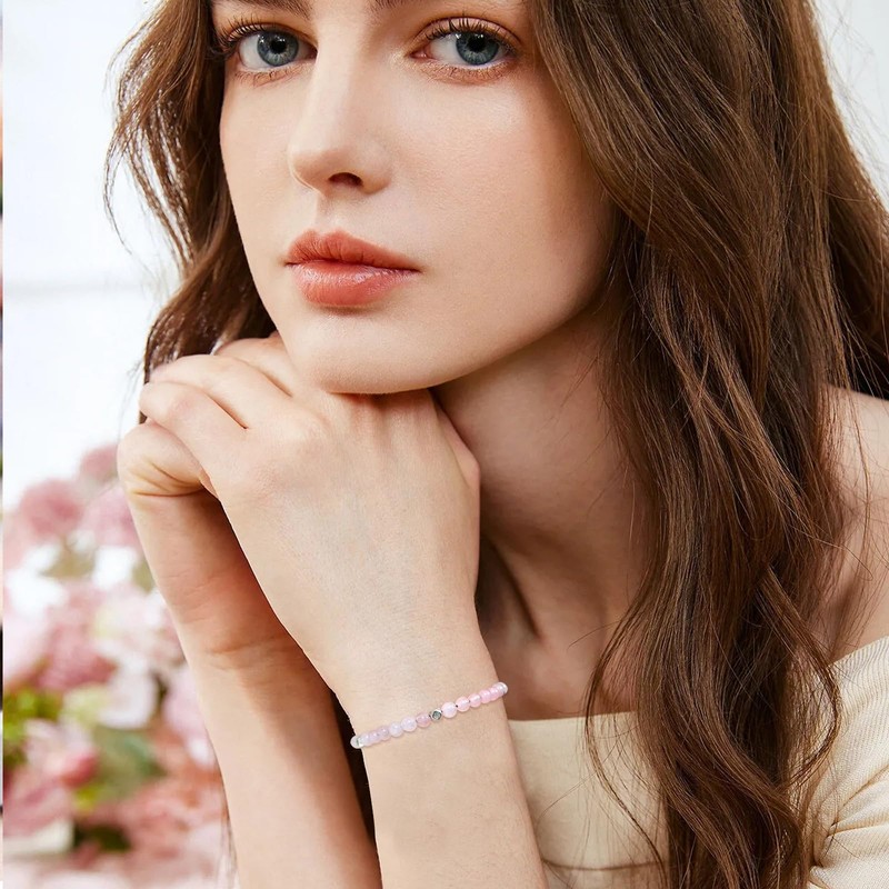 XSDSLS Crystal Beaded Bracelets for Women 4mm Natural Stone Bracelet