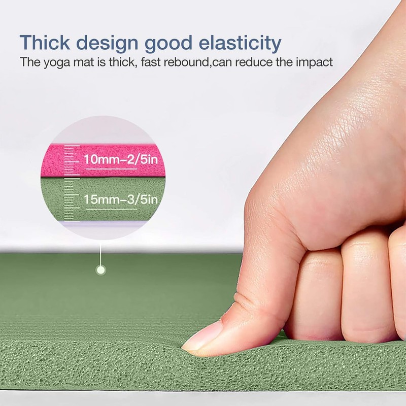 Gruper Thick Yoga Mat Non Slip, Large Size 72" L