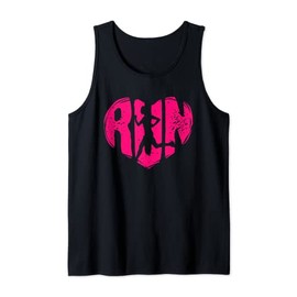 'Love Running' Pink Heart Silhouette for Runners Tank Top