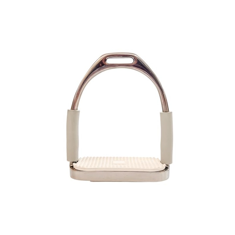 AJ Tack Jointed Flex Stirrup Irons - White 5"