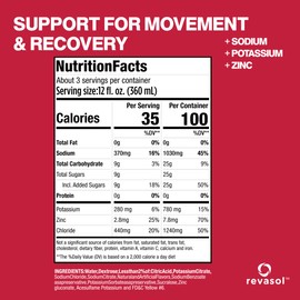 Revasol Electrolyte Drink Solution, Electrolyte Drinks for Adults, Hydration Drinks with Sodium, Zinc & Potassium, Quickly Replenishes Fluid, Mixed Fruit Flavor, 1 Pack, 1 Liter