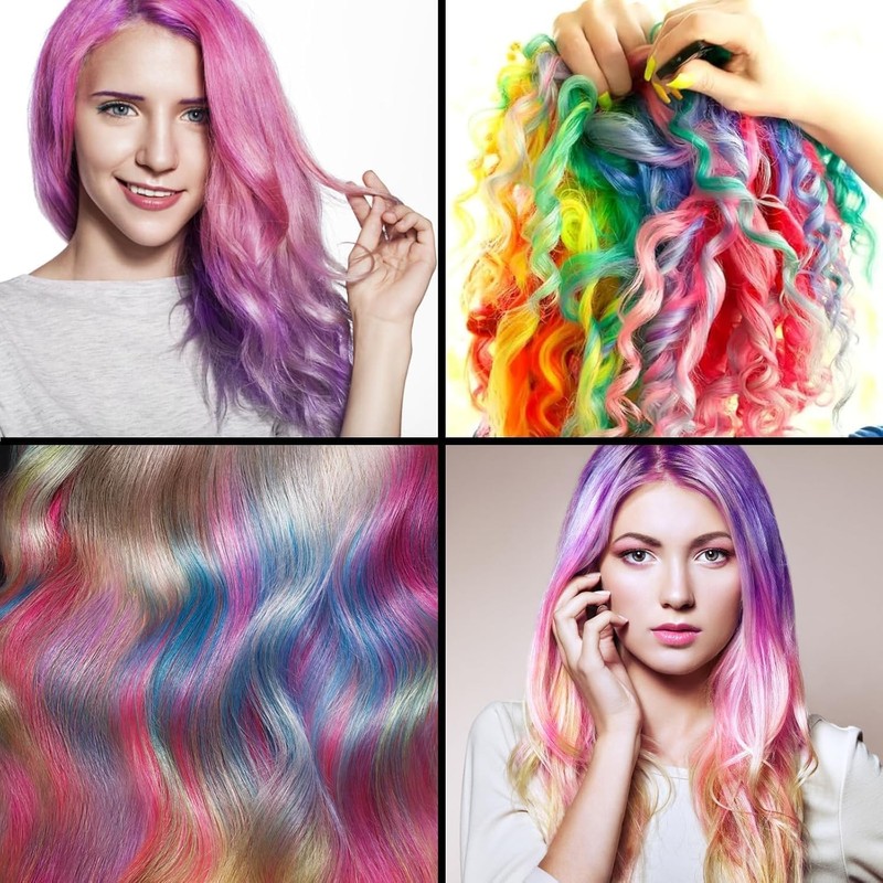Tinte De Pelo Temporal 8 Colores, Hair Dye Lavable Maquillaje