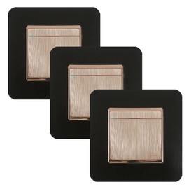 3 Pieces Switch Surround Frame Square Light Switch Cover Sticker Plug Socket Surround for Switch Panel or Electrical Plug Socket Black 8.6 x 8.6cm