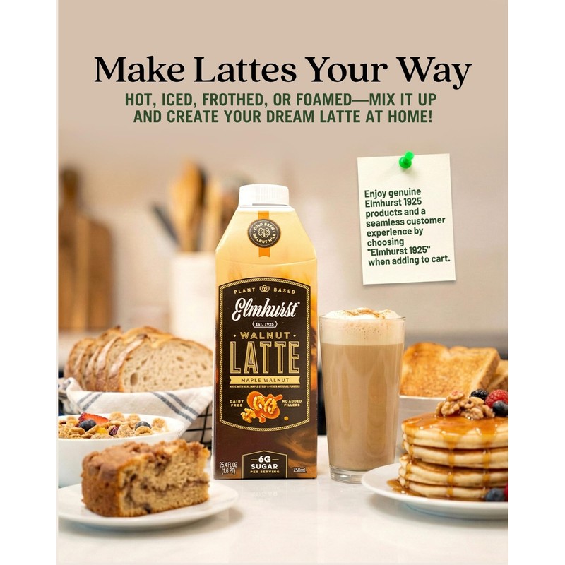 Elmhurst 1925 Maple Walnut Latte – Plant-Based, Vegan, Dairy-Free Plant