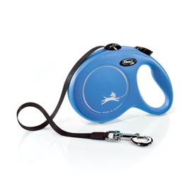 Flexi Correa retráctil clásica para Perro (Cinta), 16 pies, Grande, Azul