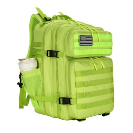 W WINTMING 25L Tactical Backpack Small Military Tactical Backpack Molle Bag Heavy Duty Assault Pack for Work Gym Outdoors (Bright Green)