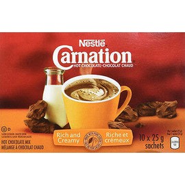Nestle Carnation Hot Chocolate, Rich and Creamy, (10ct x 25g) sachets,