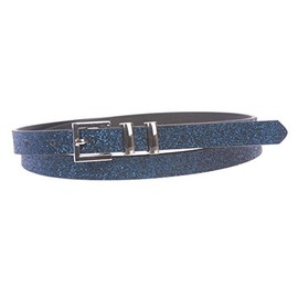 Beltiscool - Cinturón ajustado con purpurina para mujer, 5/8 pulgadas, marino, Medium/Large - 36"