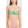 Rhode Women's Mala Bikini Top, Lotus Blossom, Green, Print, XS