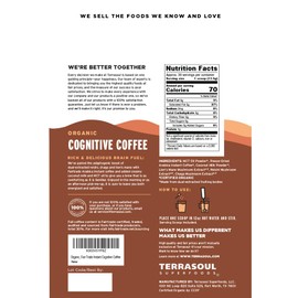 Terrasoul Superfoods Organic Cognitive Mushroom Coffee, 30 Servings, 14.29 Oz, Energize Your Morning and Boost Focus with Powerful Mushrooms, Compare to Ryze Mushroom Coffee