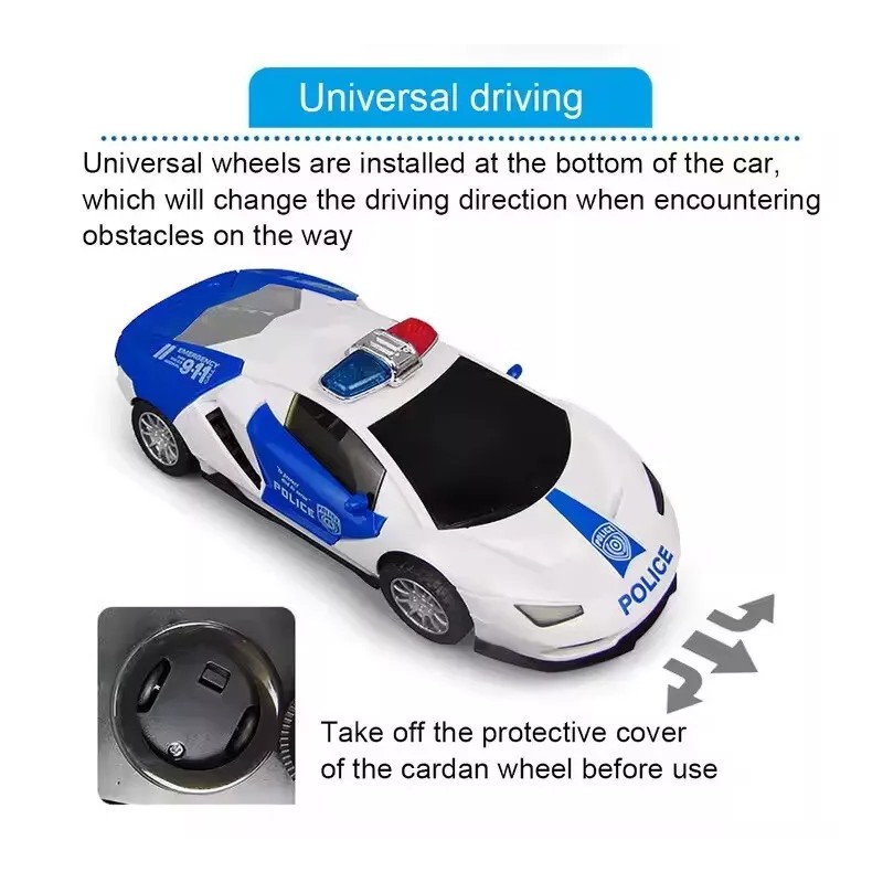 UNOMI Police Toy Car with Lights & Sounds – Automatic
