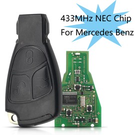 Heart Horse Remote Controls Key Replacements for Mercedes B C E ML S CLK CL W204 W203 W211, 3 Buttons Remote Car Key Shell Case with 433Mhz NEC Chip, B class Remote Key Case, W204 Remote Key