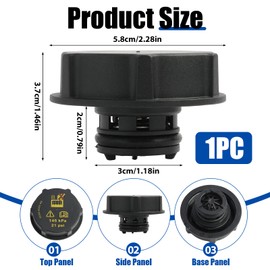 Radiator Expansion Water Tank Cap for Ford Fiesta Coolant Cap Cover Lid DG938101AA 1301104 1224233 Plastic Coolant Tank Cover Replacement Compatible with Ford Fiesta MK6 MK7 C-Max Mondeo