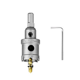 SALI 1-1/12" (28mm) TCT Hole Saw Kit Tungsten Carbide Tipped Hole Saw Drill Bit with Titanium-Plated Pilot Drill bit for Metal, Stainless Steel, Iron, Wood, Plastic