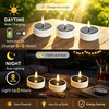 6PCS Solar Tea Lights Outdoor Waterproof, Rechargeable Reusable Flameless Flickering