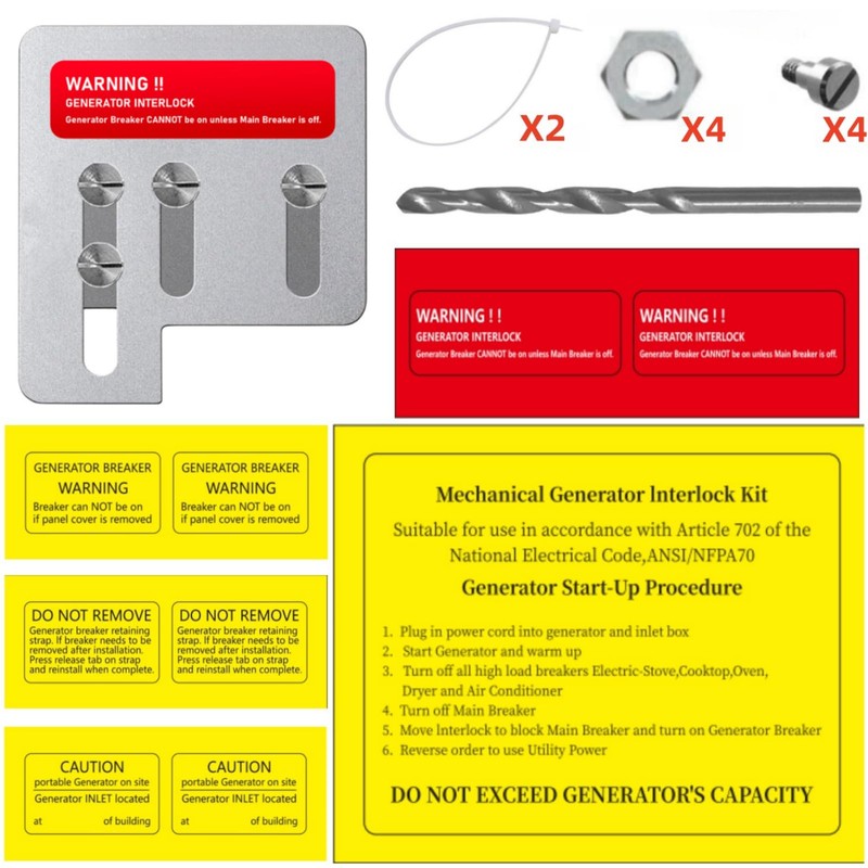 Generator Interlock Kit,Compatible with Square D QO or Homeline 150