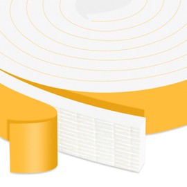 Trisiki Closed Cell Foam Weather Stripping for Various Door Seal and Window Insulation, One Sided Foam Strips Adhesive, SoundProof Weatherproof AC Seal Strip, Shock-Absorbing (3/4 in x 1/4 in x 13Ft)