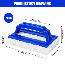 Pool Schwamm Bürsten - 2 Stück Schwimmbadbürste, Poolreinigung Schwamm, Schwimmbad Bürste mit Griff, Pool Reinigungsbürste für Spa, Badewannen Poolflecken und Moos Entfernen