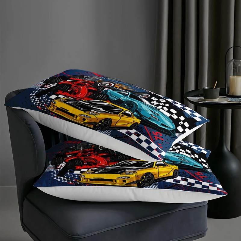 AILONEN Racing Car Comforter Set Queen Size, Cool Speed Race