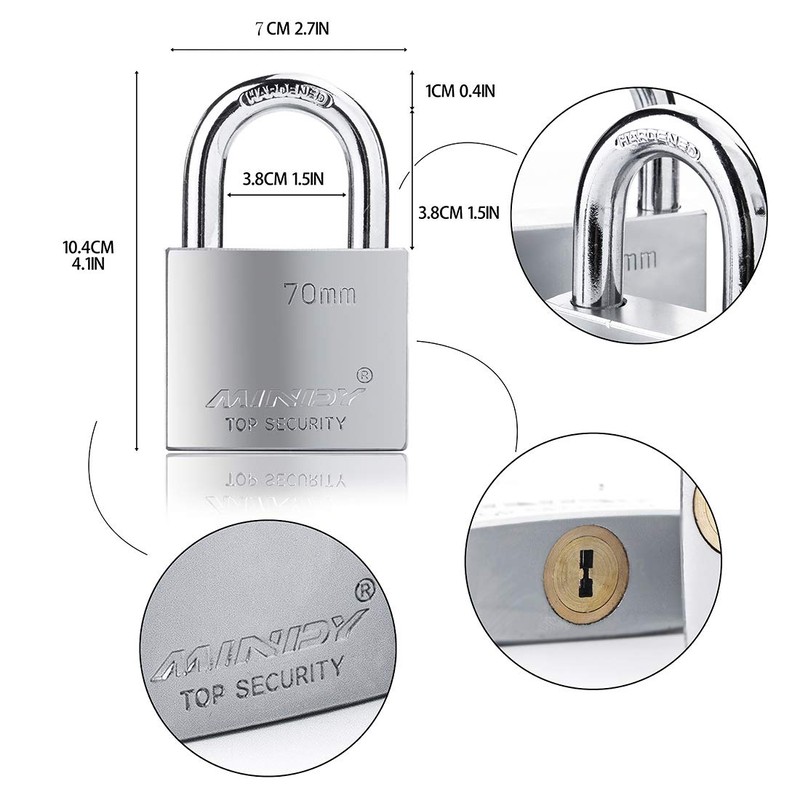 70mm Heavy Duty Lock Warehouse Waterproof Keyed Padlock High Security