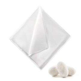 BOHUIZ White Pocket Squares for Men, Soft 100% Pure Silk Pocket Square Solid Color Suit Pockets Squares For Men Handkerchief 13.8 x 13.8 Inch