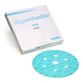 Super Assilex Flexible 6 inch Sanding Discs, Sky K-600 7 Holes, Hook & Loop, 193-1538, 25 Discs
