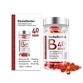 BanbeBambo Hair Care Serum Oil, Conditioner For Frizzy Dry Damaged,Smoothing Serum, Argan Moroccan & Avocado Oil,Hair Care for man&woman,Apply Leave-in Capsules to Dry Damaged Hair as mask-1.4 fl.oz