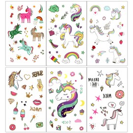 300pcs Unicornio Tatuajes temporales Falso Tatuajes Pegatinas para niños niñas Fiestas Infantiles Unicornio cumpleaños de niños Regalo piñata