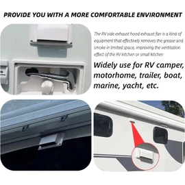 EIMSOAH 12V RV Side Air Vent Fan, Exhaust RV Fan with 2 High Power Motors, Ventilation Exh for Camper Trailer Boat Marine Yacht, Black