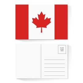 4 x 6” Canada National Blank Post Card, Patriotic Red Maple Leaf Canadian Flag Postcards – No Envelopes Needed | 80lb (216gsm) White Cardstock | Mailable | 50 Cards per Pack