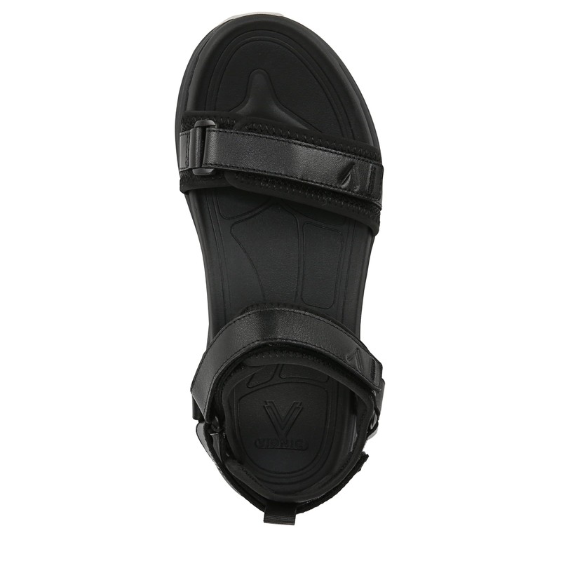 Vionic Women's Walk Max Wanderer Sandal, Black Leather, 7