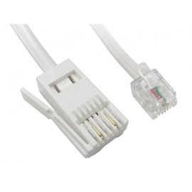 PCSL Brand - BT Plug to RJ11 ~ SKY Satelite Box Telephone/Modem Cable - 20m White, for use with SKY/SKY + / SKY PLUS/SKY HD