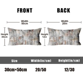 XPHZZL Pack of 2 Gray/Rust Cushion Covers 30cm x 50cm Decorative Square Throw Pillow Covers Home Abstract Style Decor Pillow Cases for Sofa Bedroom Dining Room and Farmhouse 12x20 Inch