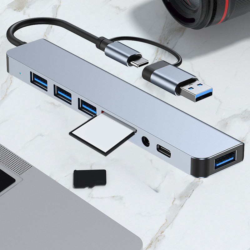 8 In 1 USB C Hub Aluminium Alloy with 1