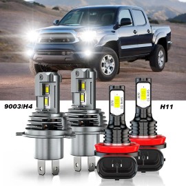 CHUSYYRAY For Toyota Tacoma 2012-2015 4X Combo LED Headlight Hi/Lo Beam Fog Light Bulb Kit