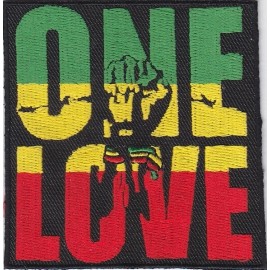 Unbranded RASTA Fist in ONE LOVE (GYR) Embroidered Patches 3"x3" iron-on