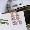Cinmilada Women's Cubic Zirconia Bridal Earrings - 14k Rose Gold