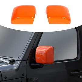 SQQP Side Mirror Covers Shell Trim Decoration Fit for Jeep Wrangler JL JLU & for Jeep Gladiator JT Trunk 2018-2025+(Orange)