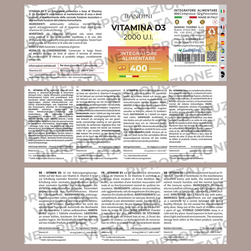 Bandini® Vitamin D 2000 IU - High Strength Vitamin D3