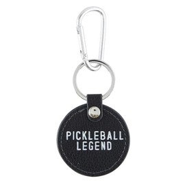 Santa Barbara Design Studio Pickleball Gifts Keyring Faux Leather Key Tag Keychain, 2.5" Diameter, Pickleball Legend