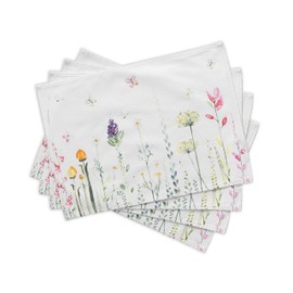 Maison d' Hermine Placemats Set of 4 100% Cotton Decorative Easter Cloth Place Mat Washable Dinner Placemat for Holiday, Dinner, Buffet Party & Dining, Botanical Fresh - Spring/Summer (33cm x 48cm)