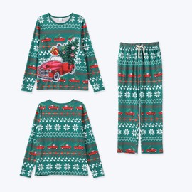 IFFEI Family Christmas Pyjamas Matching Sets Holiday PJ's with Christmas Tree and Car Tee and Pants with Pockets Loungewear Baby: 3-6 Months