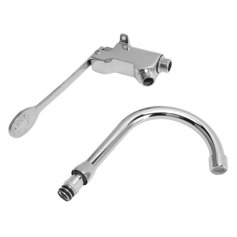 Foot Pedal Control Valve Faucet Stainless Steel Kitchen Sink Water